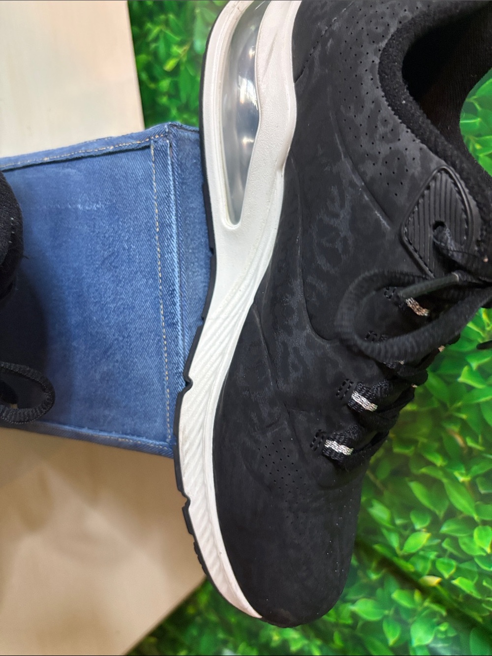 Skechers Black leopard Women's Athletic Sneakers with White Air-Cushion Sole - Picture 3 of 6